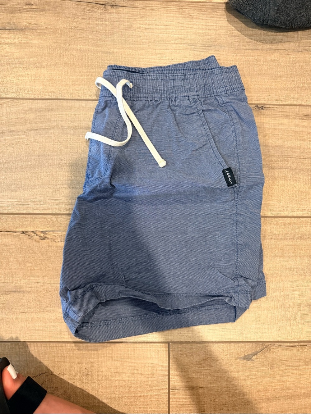 Hollister Light Blue Elastic Waist Drawstring Shorts